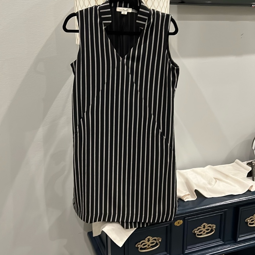 Black and white runic dress